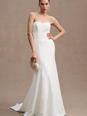 Jenny Yoo White Strapless Sweetheart Fit & Flare Wedding Gown Size 6 NWOT